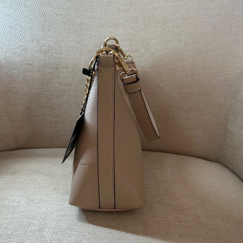Nanette Lepore Beige Shoulder Bag with Gold Chain